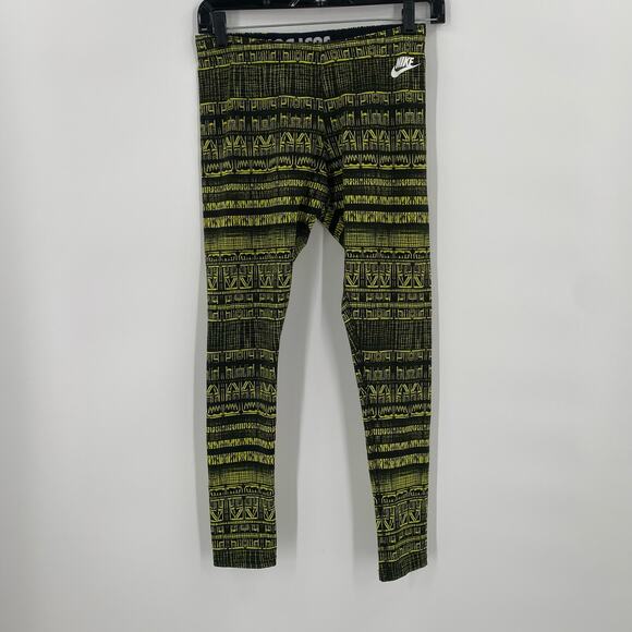 Nike black acid green-yellow graphic leggings womens size medium - Picture 9 of 9